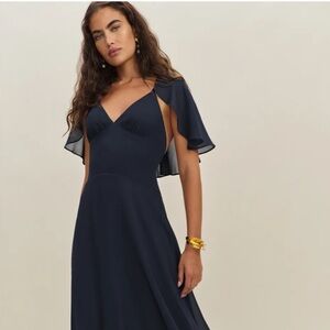NWT Reformation Navy Pia Dress—Size 6